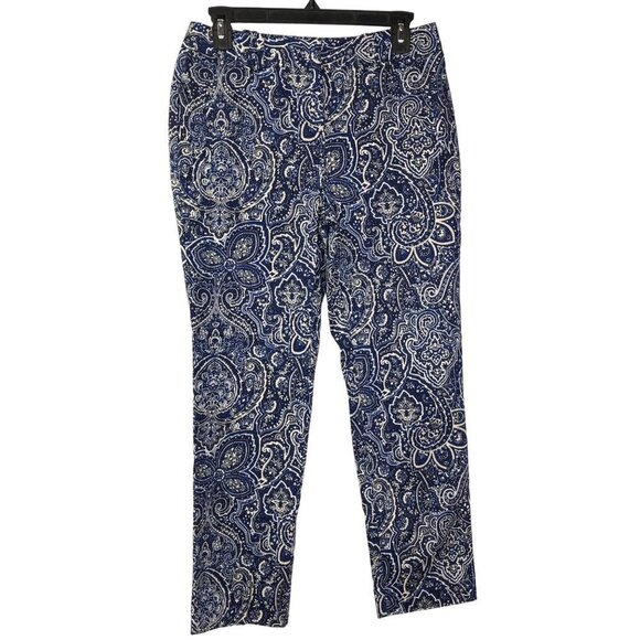 CHARTER CLUB CLASSIC‎ FIT PAISLEY PRINT PANTS SIZE 4PET - Picture 1 of 6
